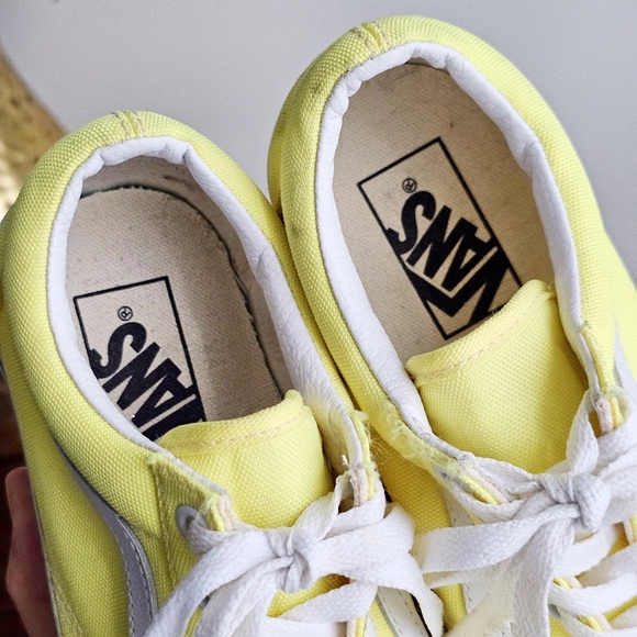 Vans Old Skool Low Top Sneakers Yellow White Canvas Women’s 7.5 / Men’s 6 - Picture 6 of 15